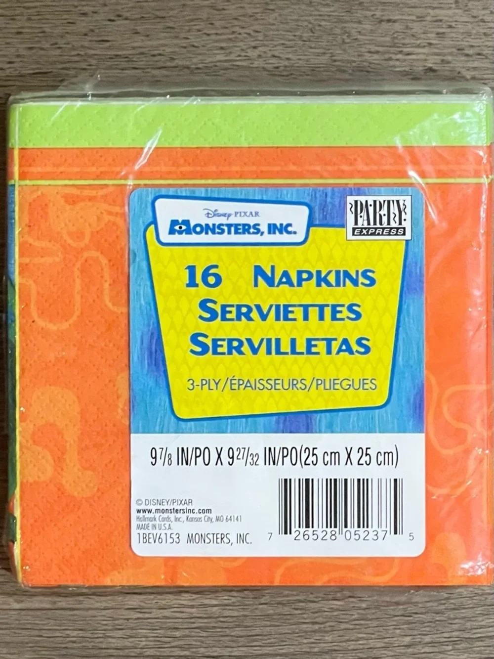 5 for $25! Disney Pixar Monsters, Inc. Party Napkins!